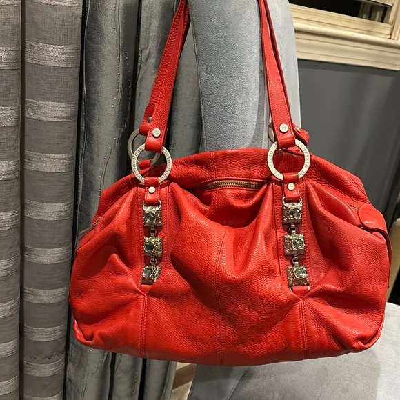 Red Leather Shoulder Bag - Picture 7 of 9